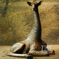Factory supply custom brass bronze giraffe sculpture